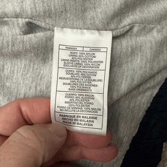 Nike Jacket Mens Large Navy Full Zip Windbreaker Mesh Lined Swoosh Spell Out Y2K - Picture 6 of 12